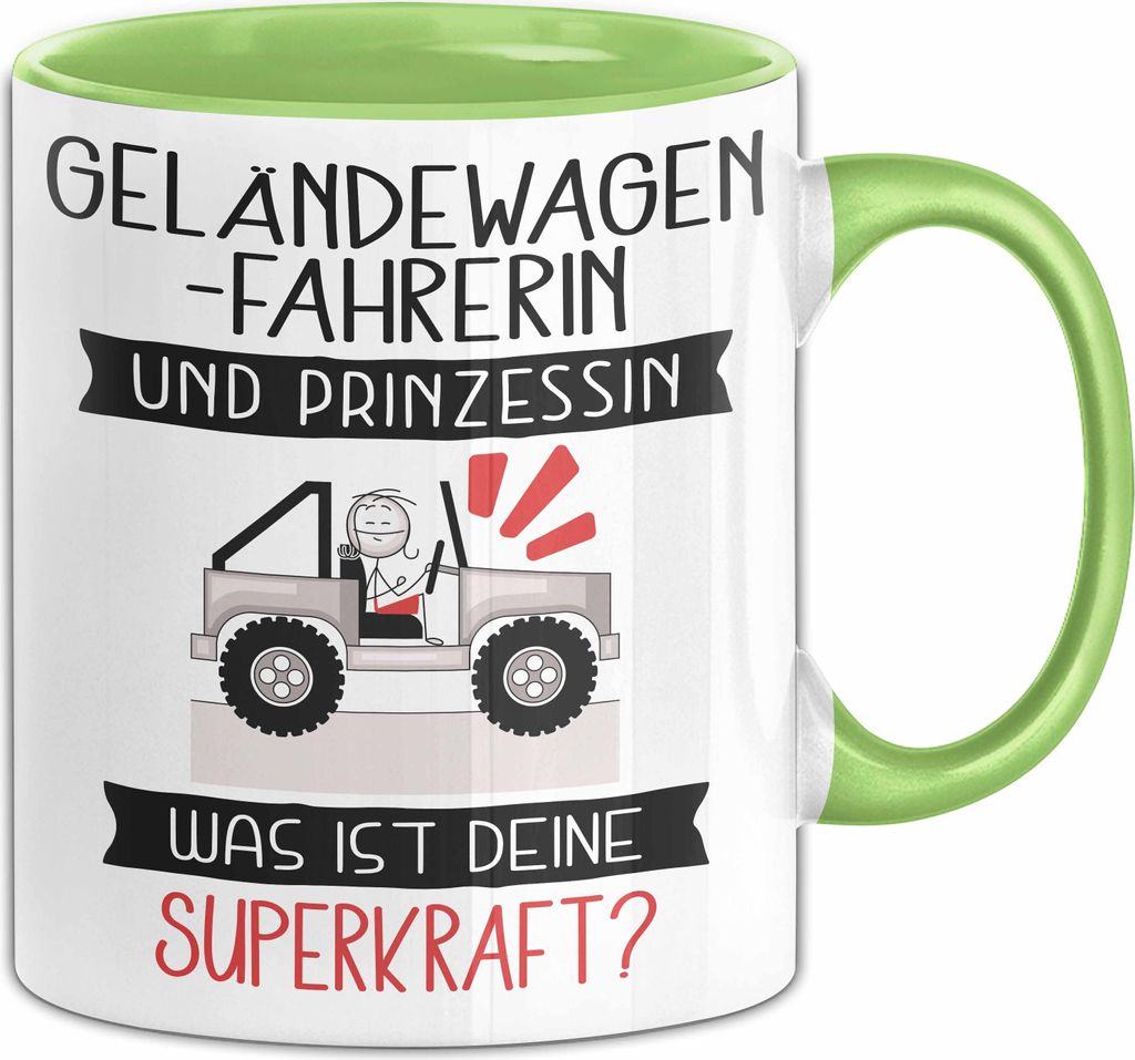 Geländewagenfahrerin Und Prinzessin Tasse Geschenk Für Eine Produktbild 