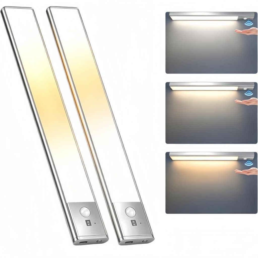 2 Stück-23cm, 60 LED Bewegungsmelder Unterbauleuchte, Produktbild 