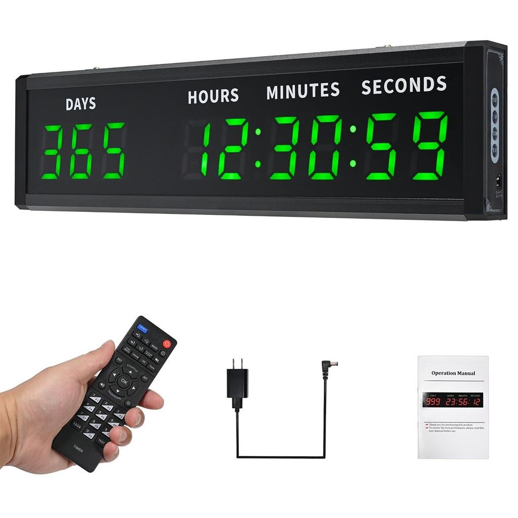 LED Countdown Timer,Gym Timer, 9-stellig, 2 Zoll Ziffern,