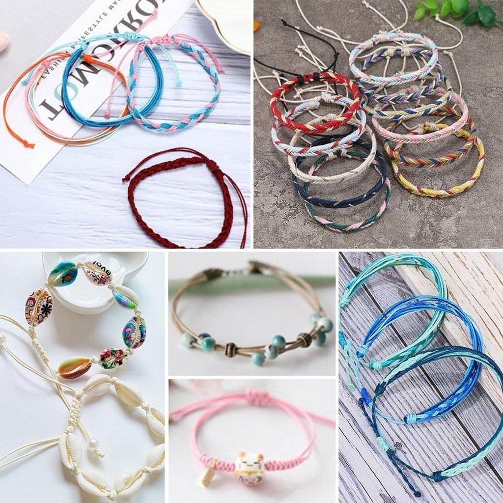 30 Rollen gewachstes Baumwollgarn - 1mm x 10m Makramee-Garne für Armbänder und Schmuck, bunte Wachsbänder für kreative