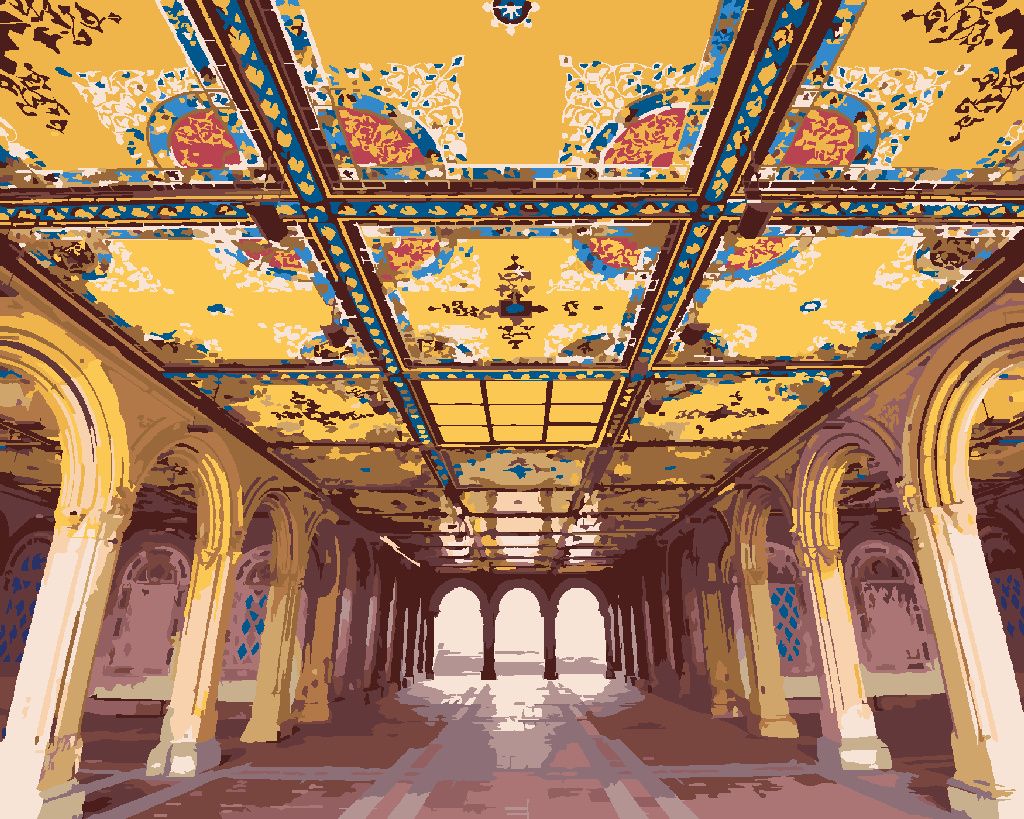 Zuty - Malen nach Zahlen - BETHESDA MOSAIK, NEW YORK, USA (TED DAVIS), 40x50 cm, mit Keilrahmen (bereits gespannt)