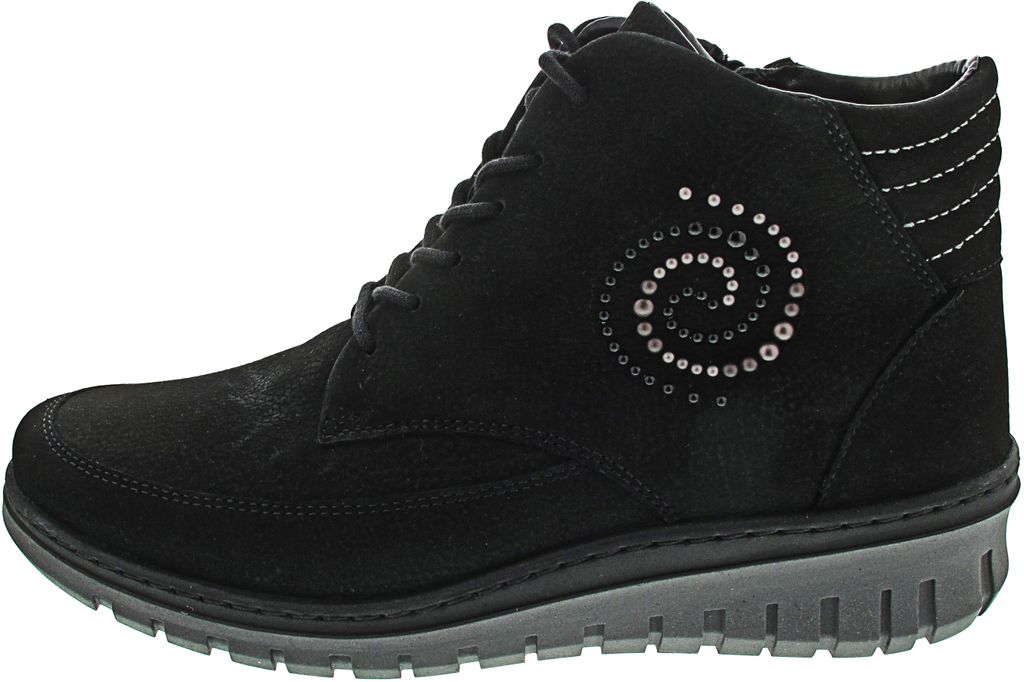 Waldläufer Klaudia Damen Schnürstiefel in Schwarz, Größe 5.5