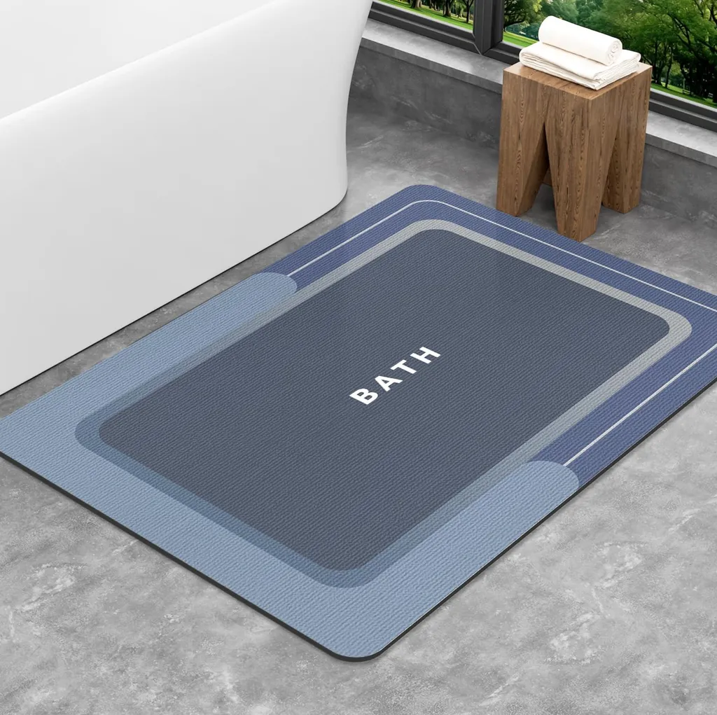 Tapis de bain anti-glisse lavable pour sol sec et propre