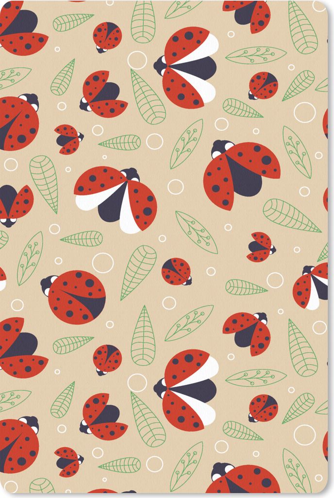 MuchoWow Mauspad Mousepad Marienkäfer - Blätter - Design 40x60 cm - Mousepads - Maus Mat - Pad - Mausunterlage - Schreibtisch Accesoire