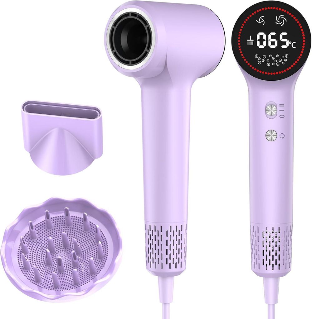 TQQ Haartrockner, 400 Million Plasma Ionen Fön, 110.000 U/min Bürstenloser Motor Schnelles Trocknen Föhn, 57dB Geräuscharm Haarföhn für Zuhau...