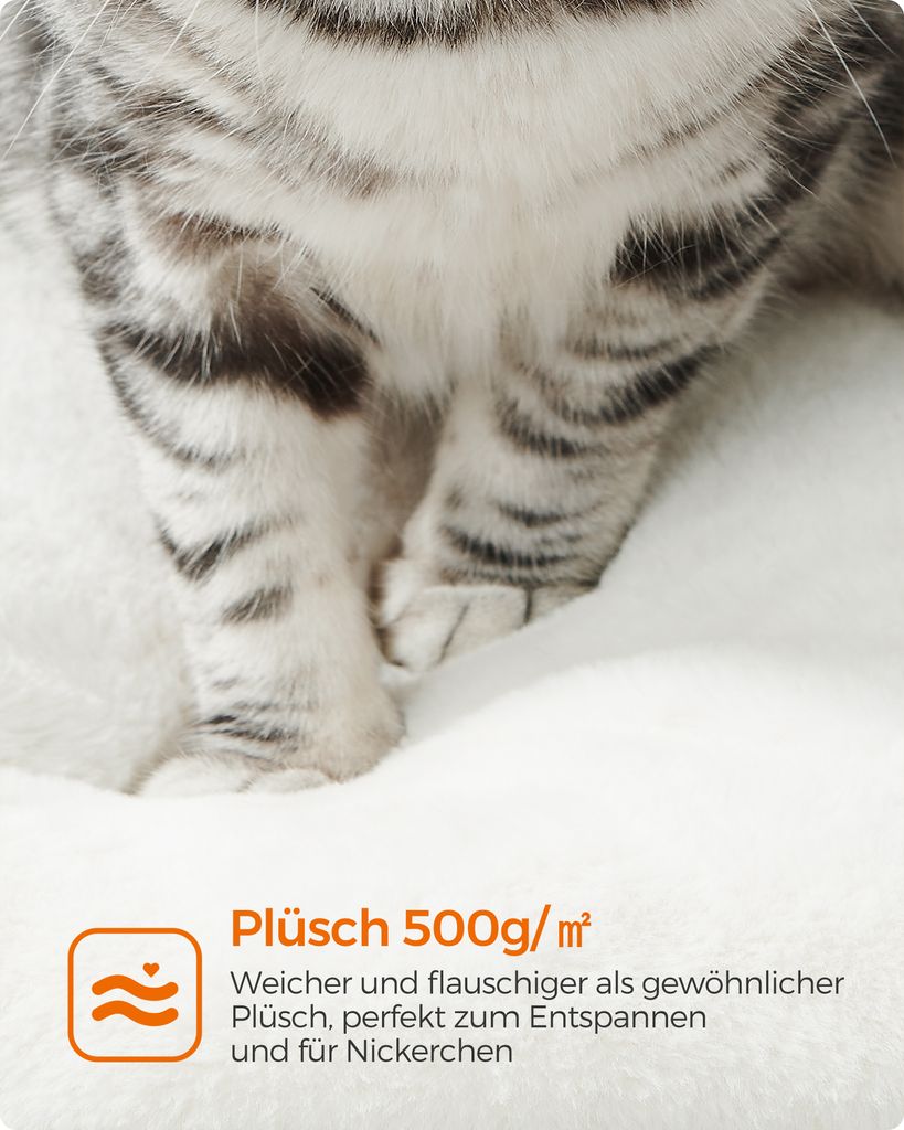 FEANDREA Kratzbaum, 500 g/m² Plüsch, 138cm, leicht Produktbild 4