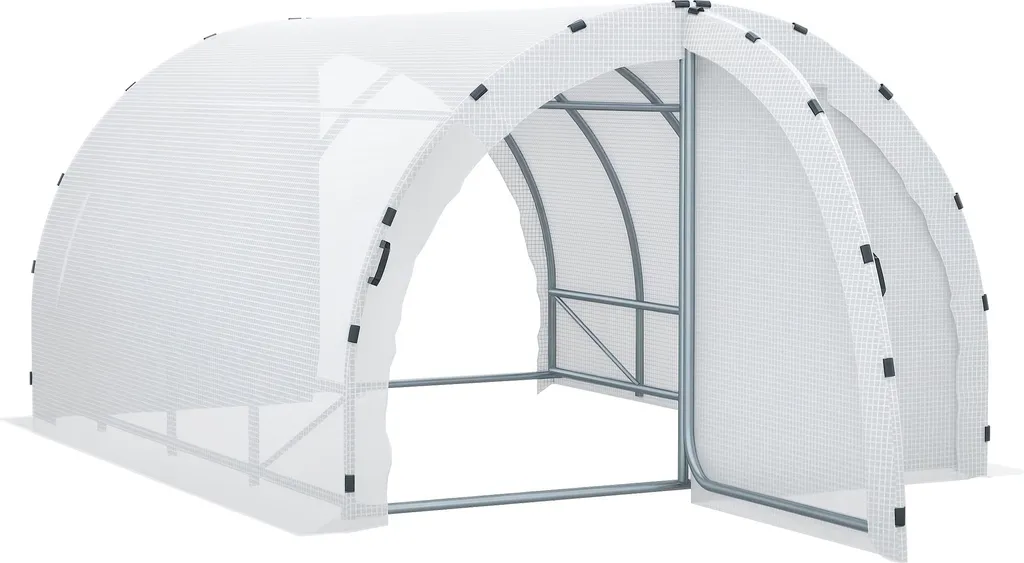 Serre Tunnel 12m² Outsunny : Stop aux Intempéries avec Châssis Renforcé