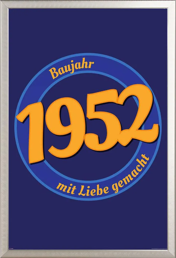 Poster 1952 Vintage - Cornice Alluminio Shinsuke Argento e Acrilico