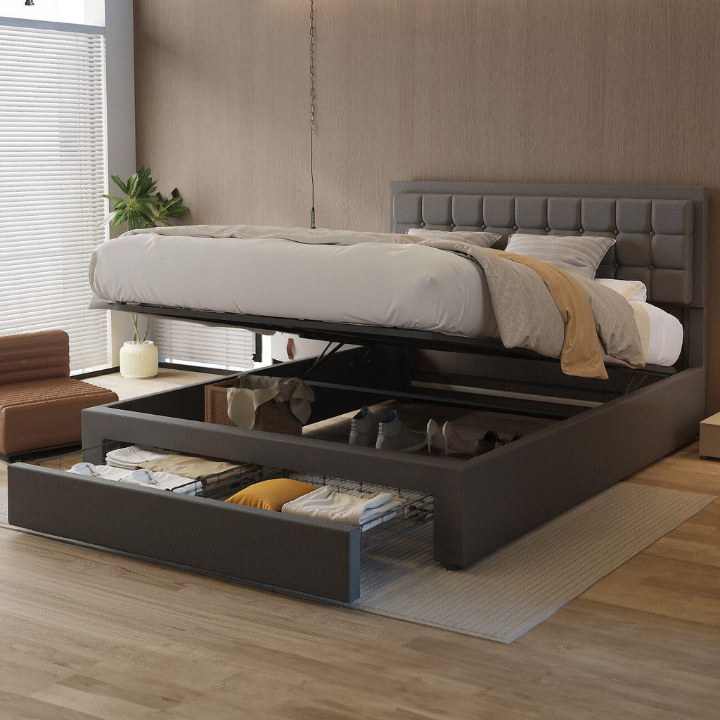 OYAJIA Doppelbett Polsterbett 140x200cm, Luftdruck Produktbild 