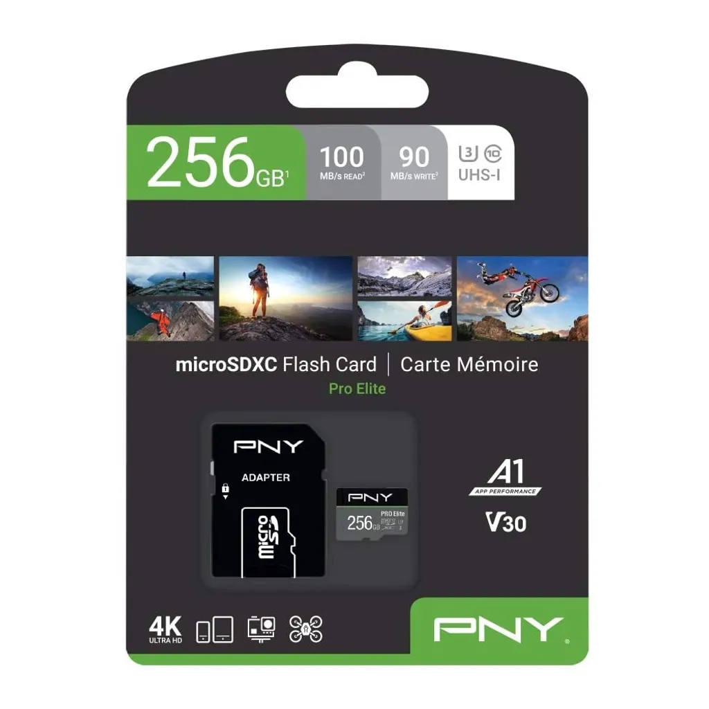 Carte MicroSDXC 256 Go PNY PRO Elite V30 A2 Performance pour Applications - 3