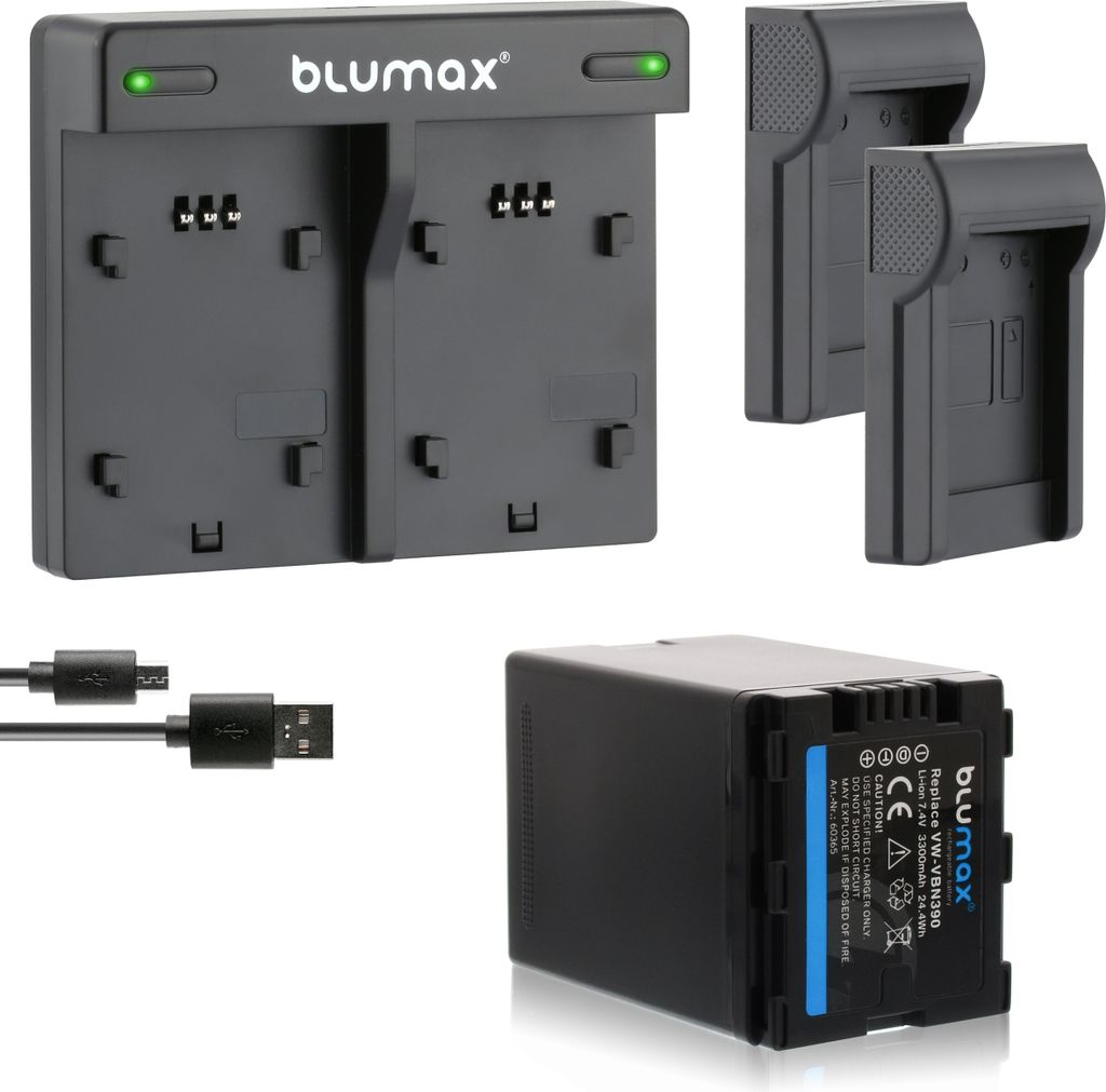 1x Akku + Lader für Panasonic VW-VBN390 VW-VBN260 VW-VBN130 3300 mAh 7,2V