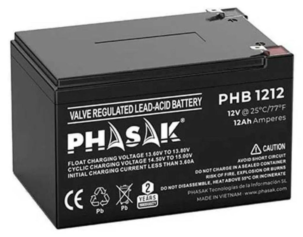 Batterie de Blei-Säure Phasak 12V 12Ah für USV, Server und Systeme de Sicherheit - Zuverlässige Notstromversorgung de hohe Leistung, kompakt wie...