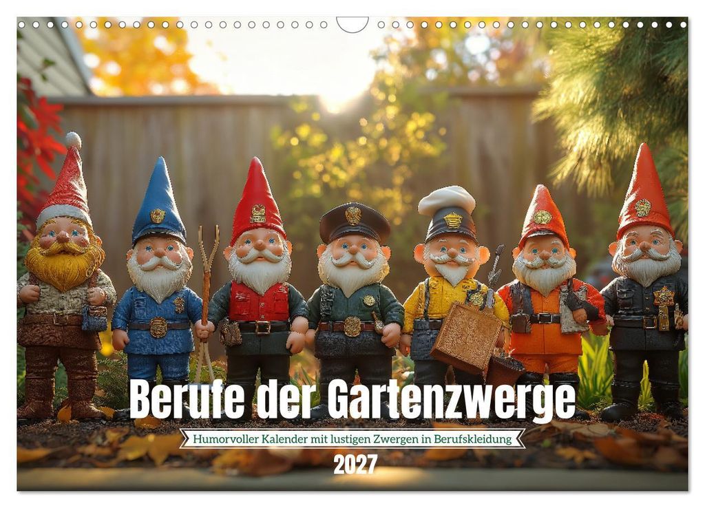 Berufe der Gartenzwerge (Wandkalender 2027 DIN A3 quer), CALVENDO Monatskalender