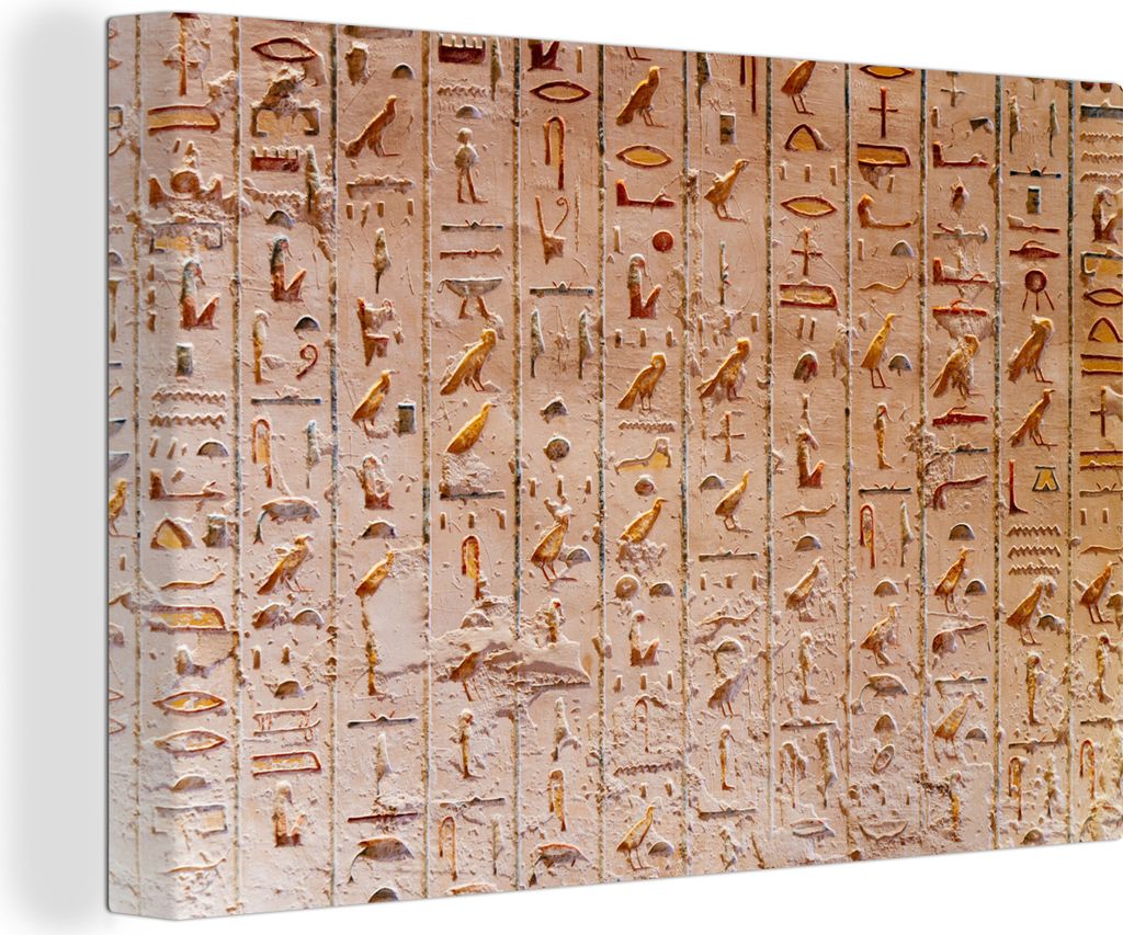 OneMillionCanvasses - Leinwandbilder - 150x100 cm, Hieroglyphen in Ägypten, Wandbilder Kunstdruck Wanddekoration