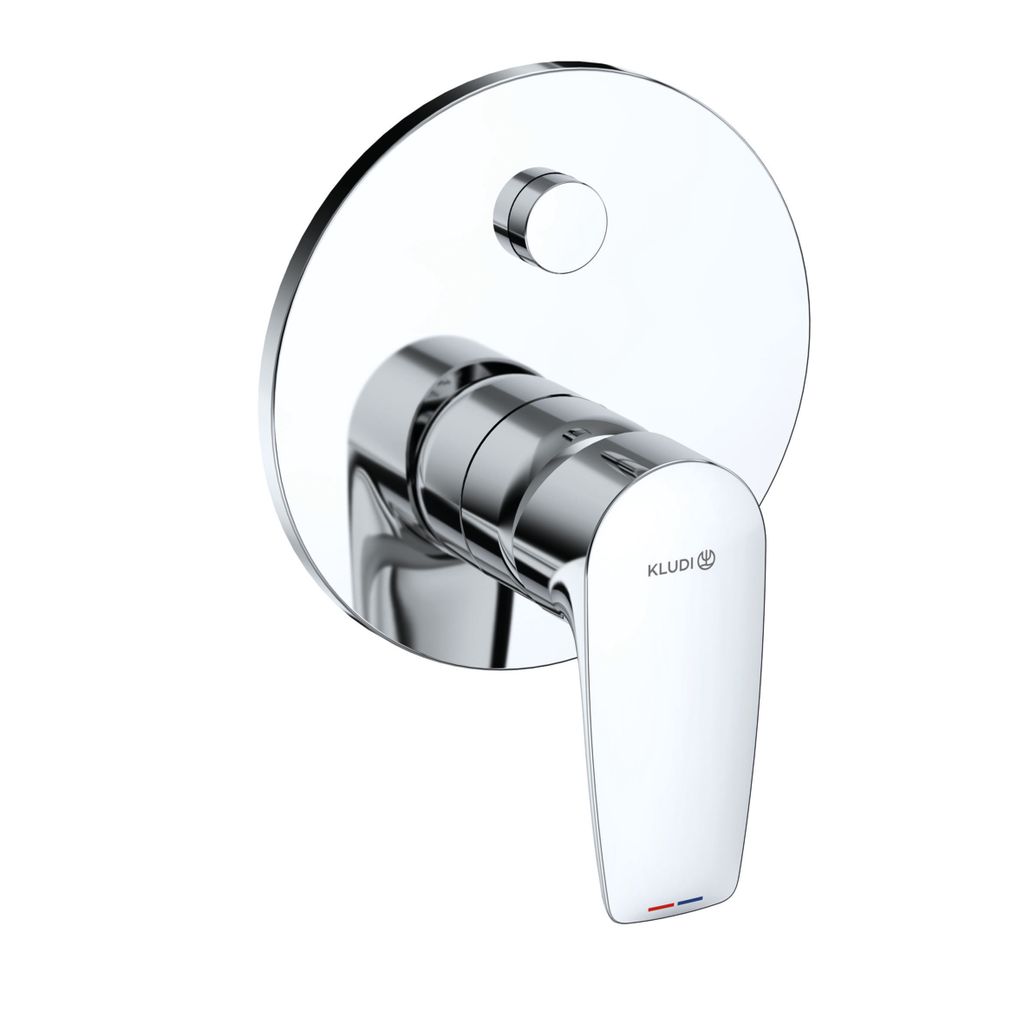 KLUDI PURE&SOLID Unterputz-Wannenfüll- und Brause-Einhandmischer, Druckumstellung PUSH&SWITCH, chrom, 347630575
