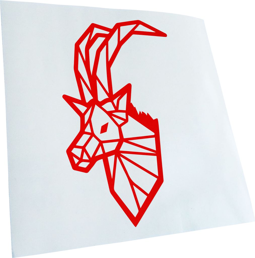 Kiwistar - Autoaufkleber - Steinbock Polygon - Neongelb - 16x10cm - Aufkleber für Auto, Laptop, Fahrrad, LKW, Motorrad mehrfarbig JDM Decal Racing