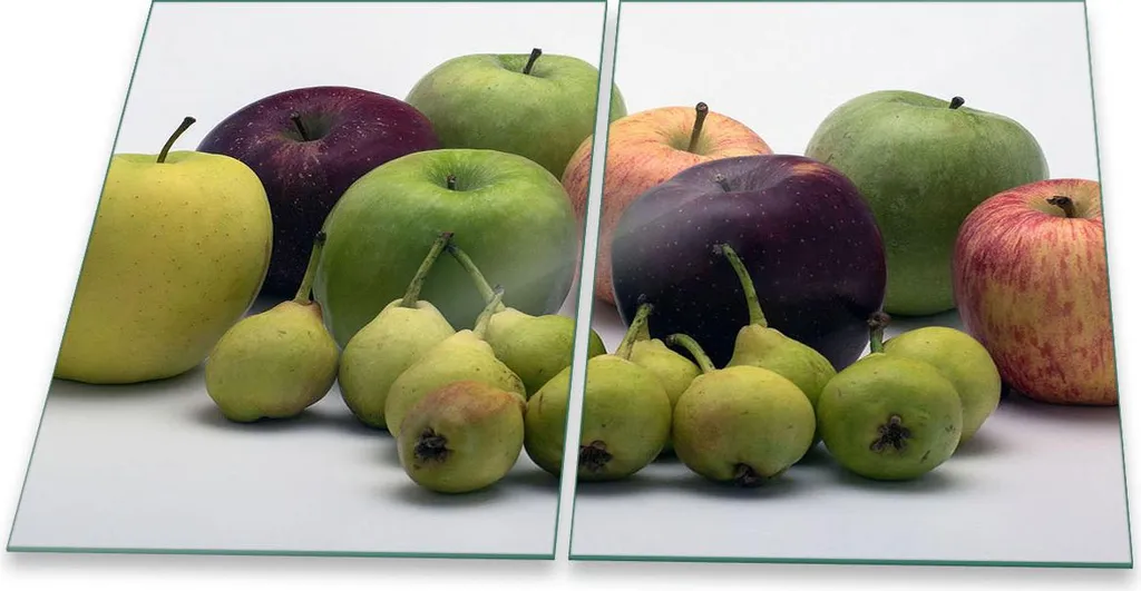 Copri Piano Cottura Frutta Colorata 2x40x52 - Vetro Temperato 2 Pezzi