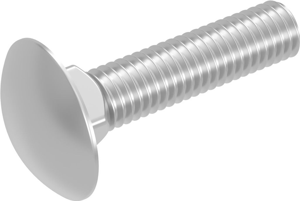 SECCARO Schlossschraube M12 x 55 mm, Edelstahl V2A VA A2, DIN 603 / ISO 8677, Flachrundkopf mit Vierkantansatz, Vollgewinde, 20 Stück