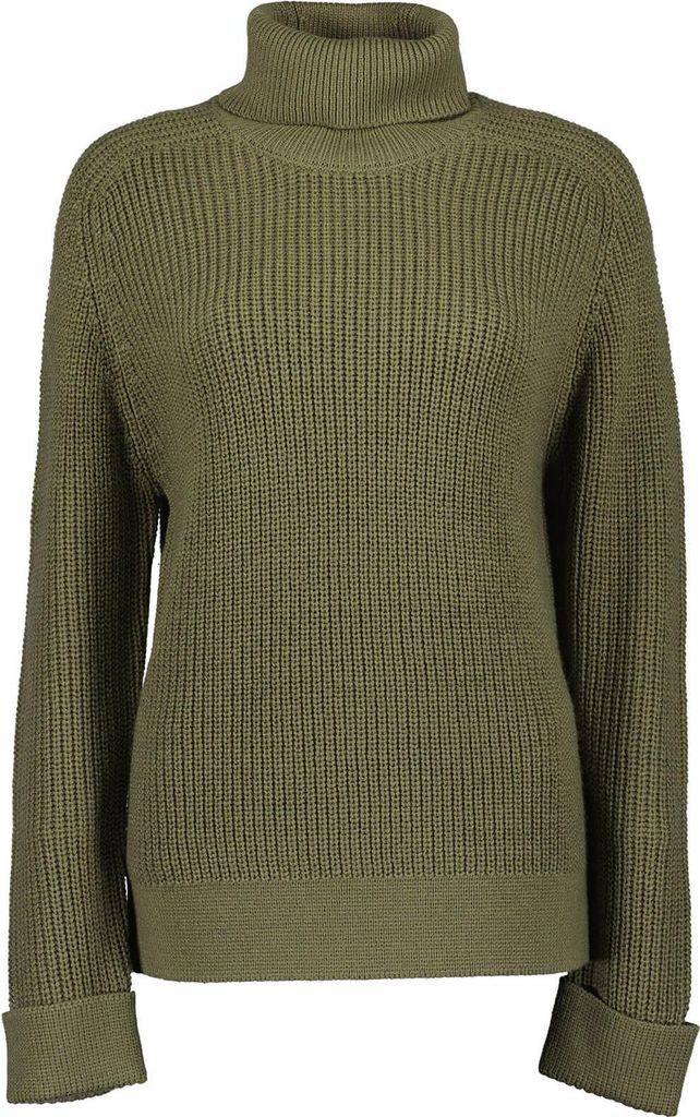 Blue Seven Damen Pullover mit Rollkragen - Unifarbener Strickpullover mit Umschlagbündchen in Tee Größe 38