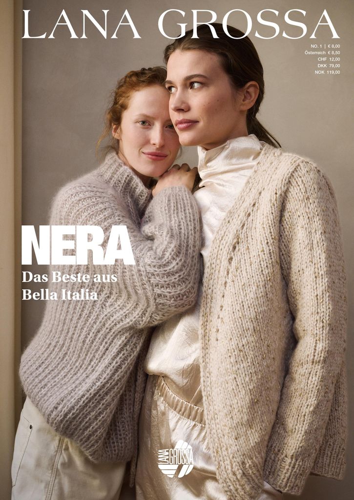 Two women modeling knitted sweaters and cardigans.
