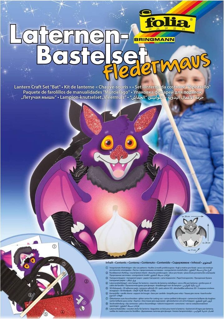 folia Laternen Bastelset "Fledermaus" Produktbild 