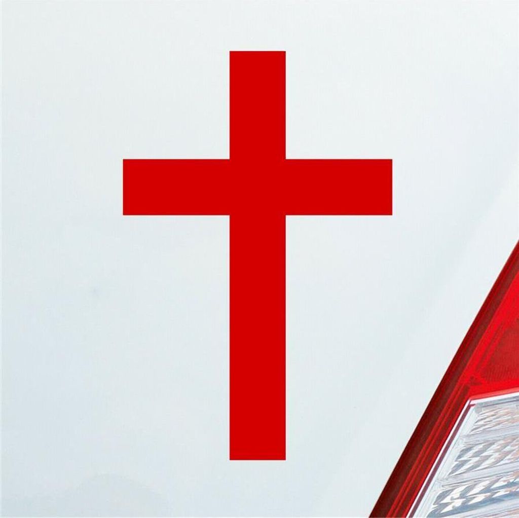 Auto Aufkleber Kreuz Kirche Church Kruzifix Crucifix Glaube 6x10 cm Rot Sticker Heckscheibenaufkleber