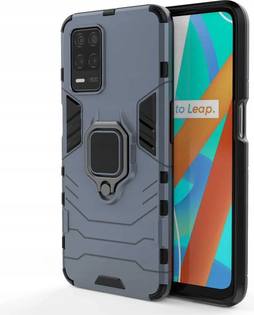 Coque Realme 8 5G SPACECASE X-ring Bleu avec support vidéo et bague - 5