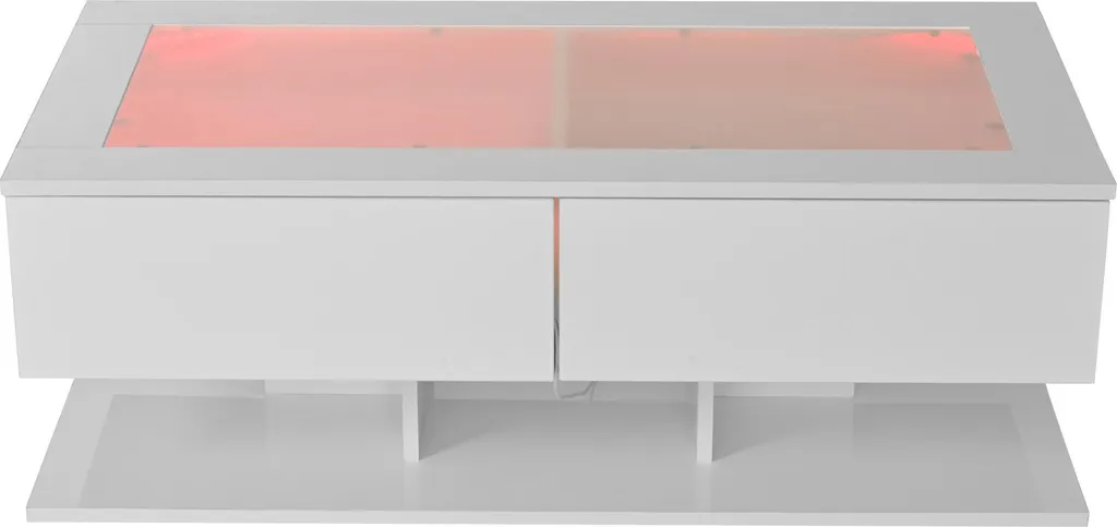 Table Basse de Salon Design pour Soirée Cinéma avec Rangement et LED - 9