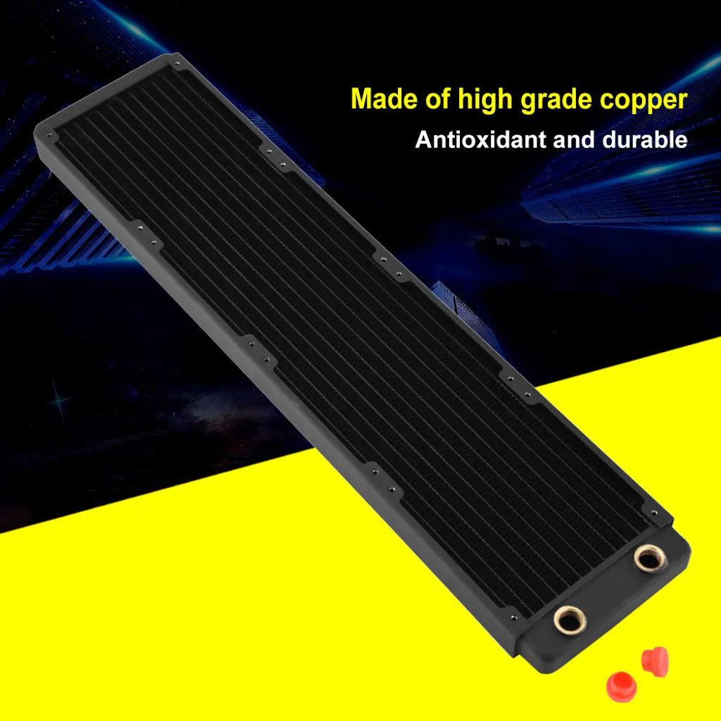Échangeur de chaleur à liquide compact avec ailettes en cuivre dense - 6