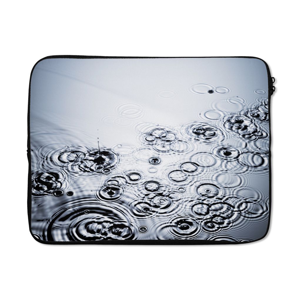 MuchoWow Laptop Hülle 17 Zoll Laptoptasche Tröpfchen bilden Kreise im Wasser - Zipper - Schutzabdeckung