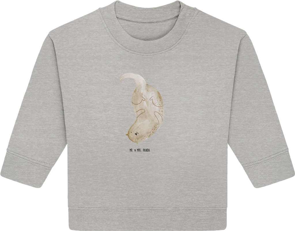 Mr. & Mrs. Panda Organic Baby Pullover Otter Kopfüber 24. - 36. Monat - Heather Grey - Geschenk, Bullover, Süß, Niedlich, Seeotter See