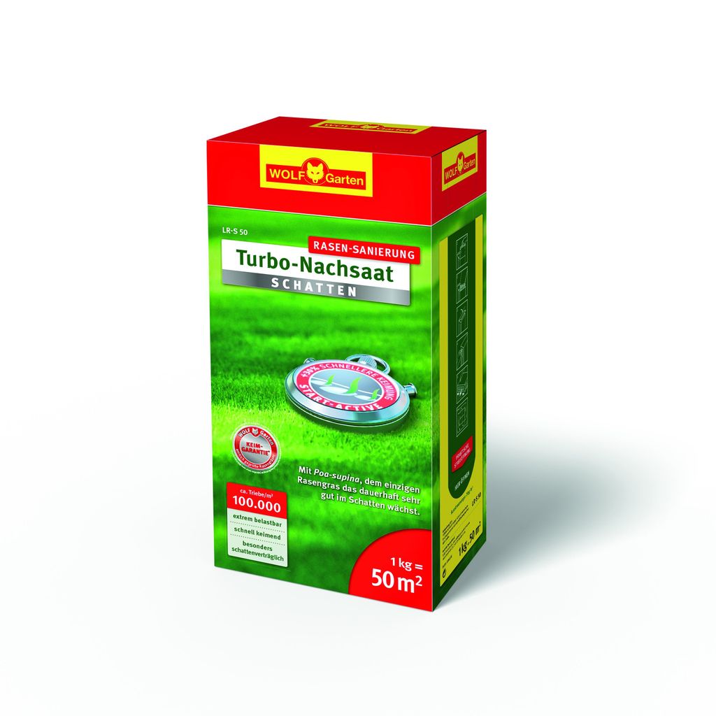 Wolf Garten LR-S 50 Turbo Rasen Nachsaat Schatten 1 kg Faltschachtel