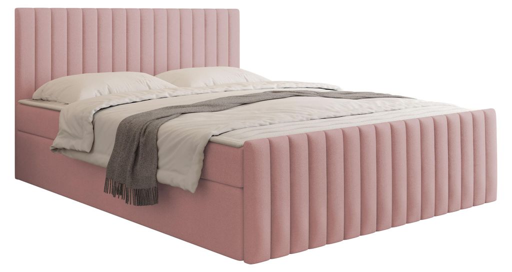 MIRJAN24 Boxspringbett mit zwei Bettkästen Tirulo Fix, Schlafzimmer, Dopellbett mit Topper (Farbe: Polo 882, Größe: 180x200 cm)