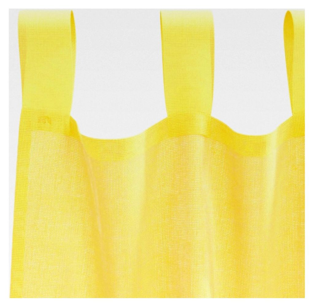 Voile-Vorhänge mit Schlaufen 2 Stück, Gelb 140x245 cm, Gardine, transparenter Vorhang, Fensterdekoration