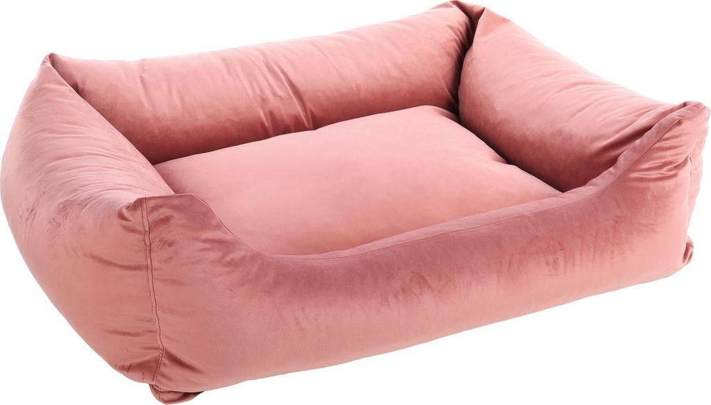 Flamingo Korb Elena rechteckig altrosa für Hunde, Maße: 100 x 80 x 25 cm