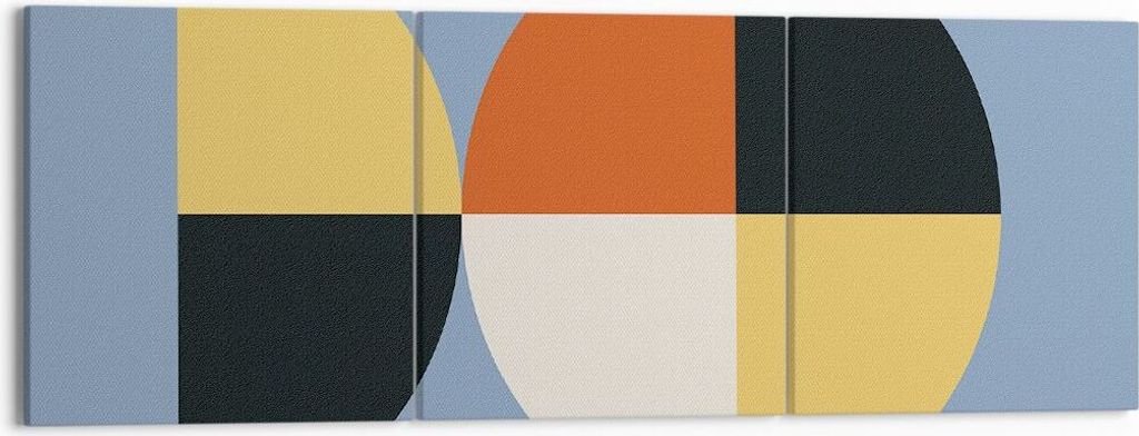 Bild auf Leinwand - Leinwandbild - 3 Teile - Stück Geometrisch Rad - 150x50cm - Wand Bild - Wanddeko - Wandbilder - Leinwanddruck - Bilder - Wandd...