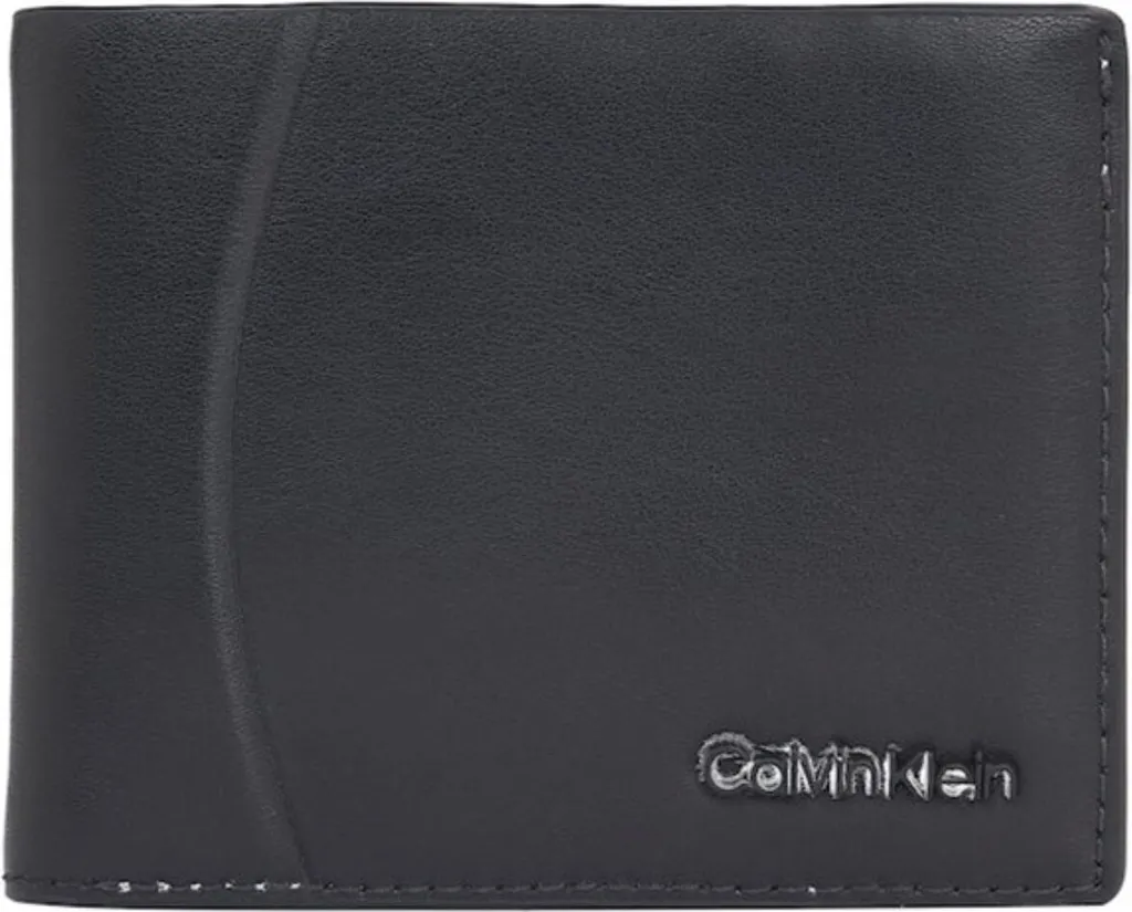 Petit Portefeuille Homme en Cuir Noir Calvin Klein Minimaliste Bifold