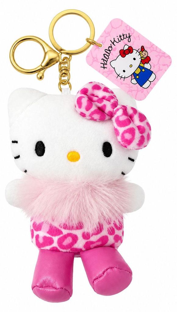 Hello Kitty Plüsch Schlüsselanhänger 10 cm Leo pink Produktbild 