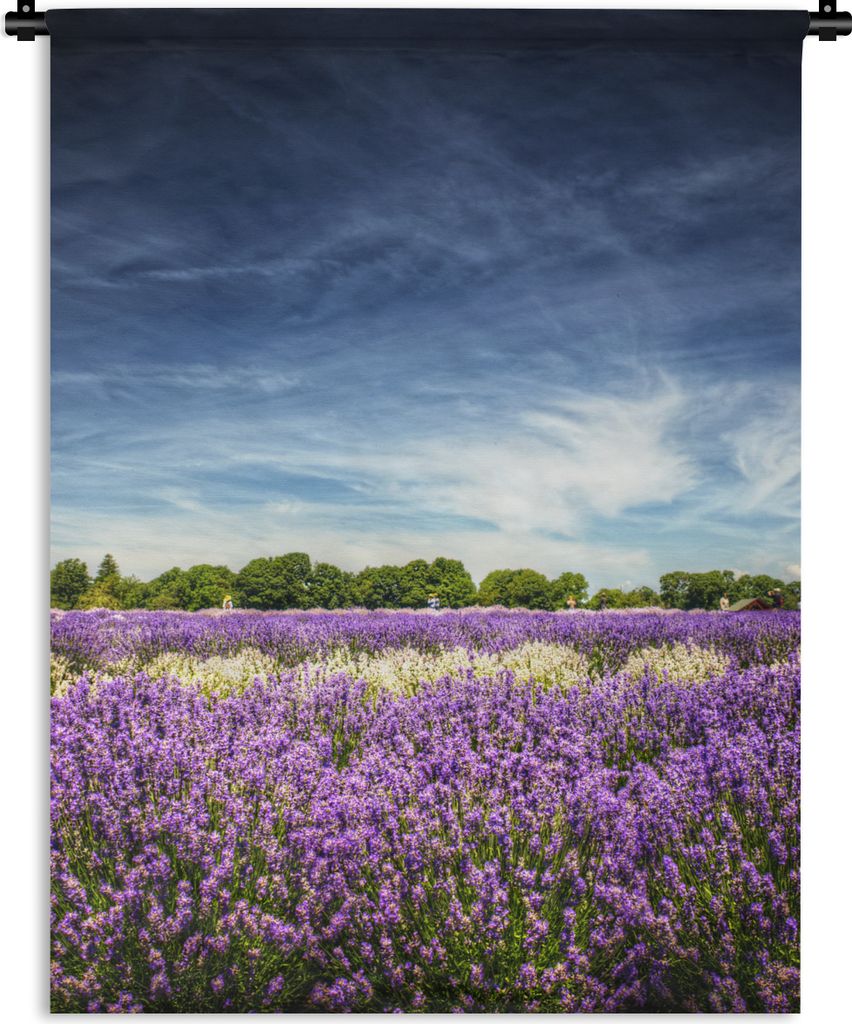 MuchoWow Wandteppich Wandbehang Blauer Himmel über Lavendel in der Natur 150x200 cm Tapisserie Dekoration Wandtuch - Wandaufhängung - Moderner