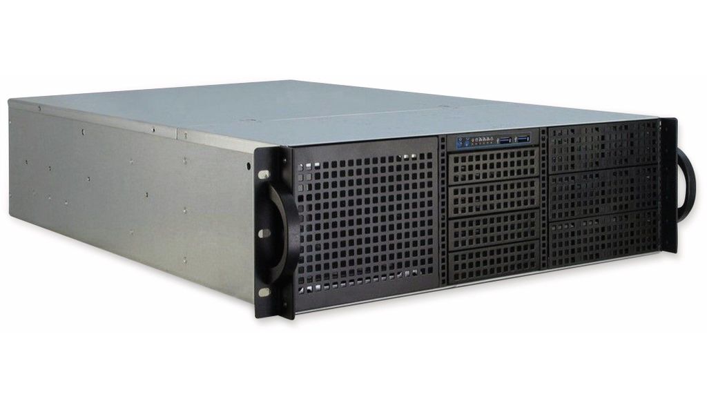 Inter-Tech 3U-30255 Rack Noir, Acier inoxydable Image du produit 