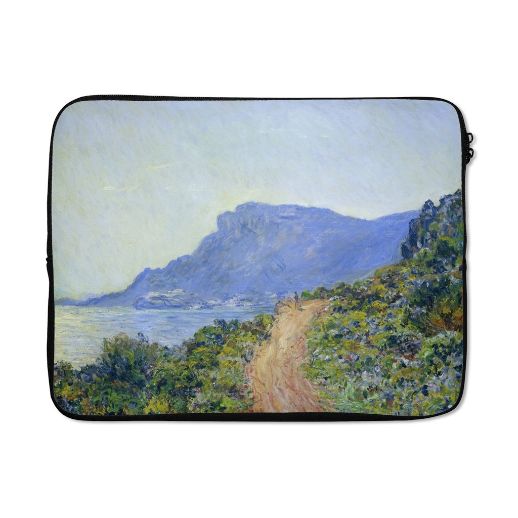 MuchoWow Laptop Hülle 17 Zoll Laptoptasche La Corniche bei Monaco - Gemälde von Claude Monet - Zipper - Schutzabdeckung