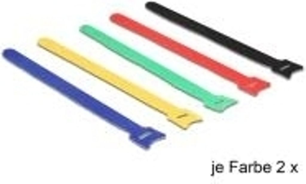 DELOCK Kabelbinder 240mm 10Stk. farbig Klett