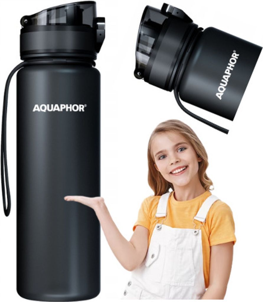 AQUAPHOR - Miejska butelka filtrująca - 0,5 L - czarna Zdjęcie produktu 