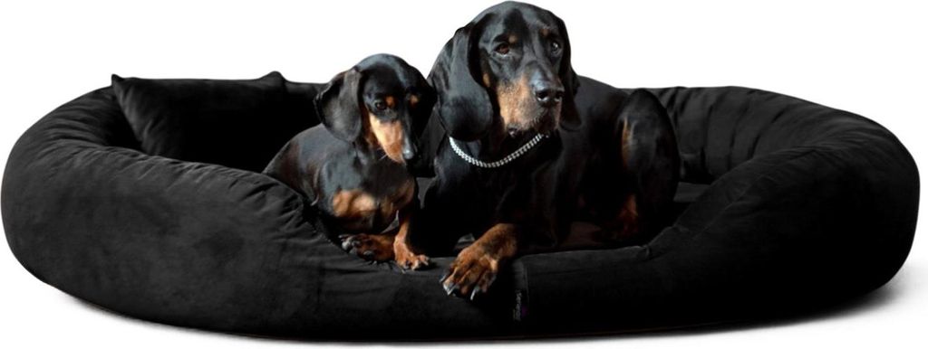 tierlando Orthopädisches Hundebett Sammy VISCO | High-Tech-Velours | L - XXXXL - Größe: 140x105cm | Farbe: 03 Schwarz