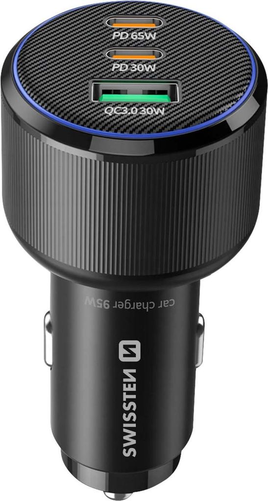 Swissten - Nabíječka do auta 95W (2x USB-C PD + 1x USB-A)