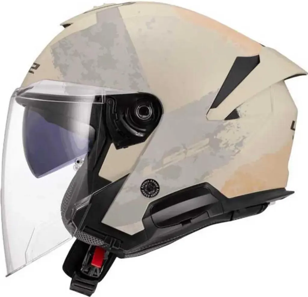 Casque jet de moto et scooter LS2 Verso II Aqua Beige taille XXL