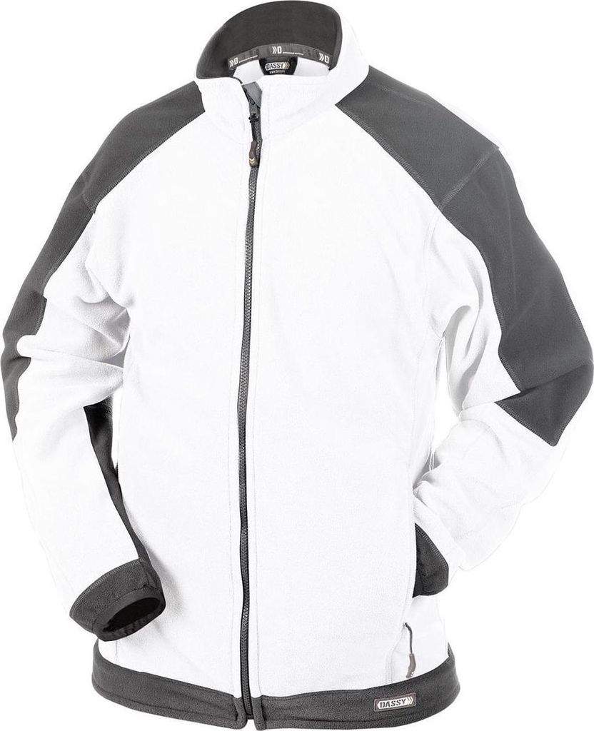DASSY Kazan Women Zweifarbige Fleecejacke für Damen WEIß/ZEMENTGRAU Gr.M Länge: STANDARD