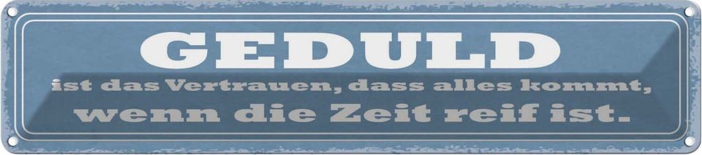 vianmo Blechschild 10x46 cm Geduld ist das Vertrauen dass Dekoration Spruch Zitat