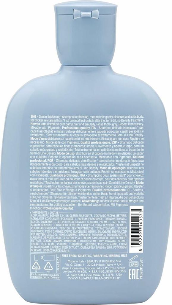 Champú Alfaparf Milano SEMI DI LINO DENSITY 250 ml Produktbild 