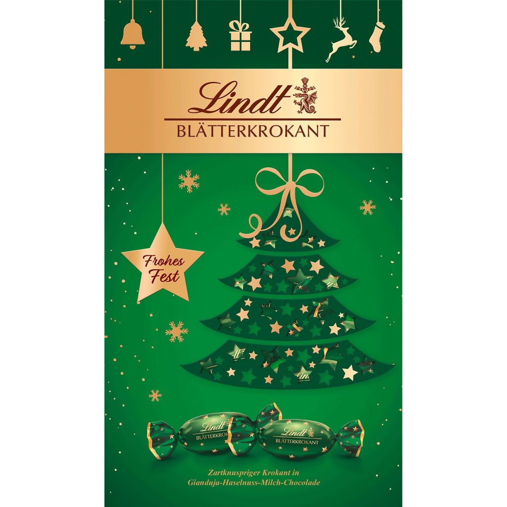 Lindt krehké lístky s čokoládou v darčekovom balení 185g Obrázok produktu 